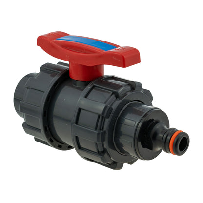 Double Union 3/4" BSPF Stopcock with Quick Connect Nipple