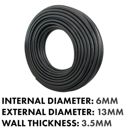 Rubber 6mm Braided Fuel, Oil Hose SAE J30 R6