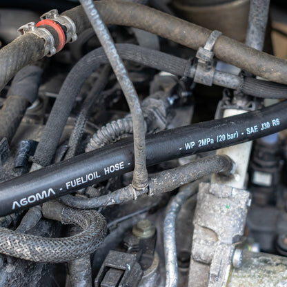 Rubber 6mm Braided Fuel, Oil Hose SAE J30 R6