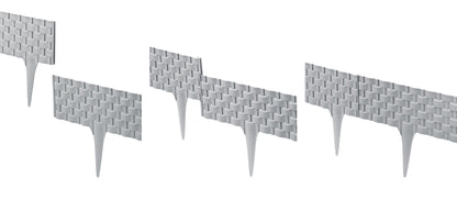 Lawn Edging, Plastic Palisade Rattan Effect, 2.4m, Black