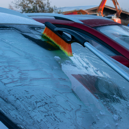 Telescopic Snow Brush + Ice Scraper Orange