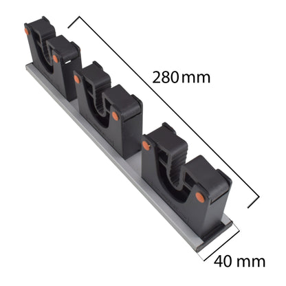 Wall Mount Tool Holder Rail - Gripper Design (3 Handles)