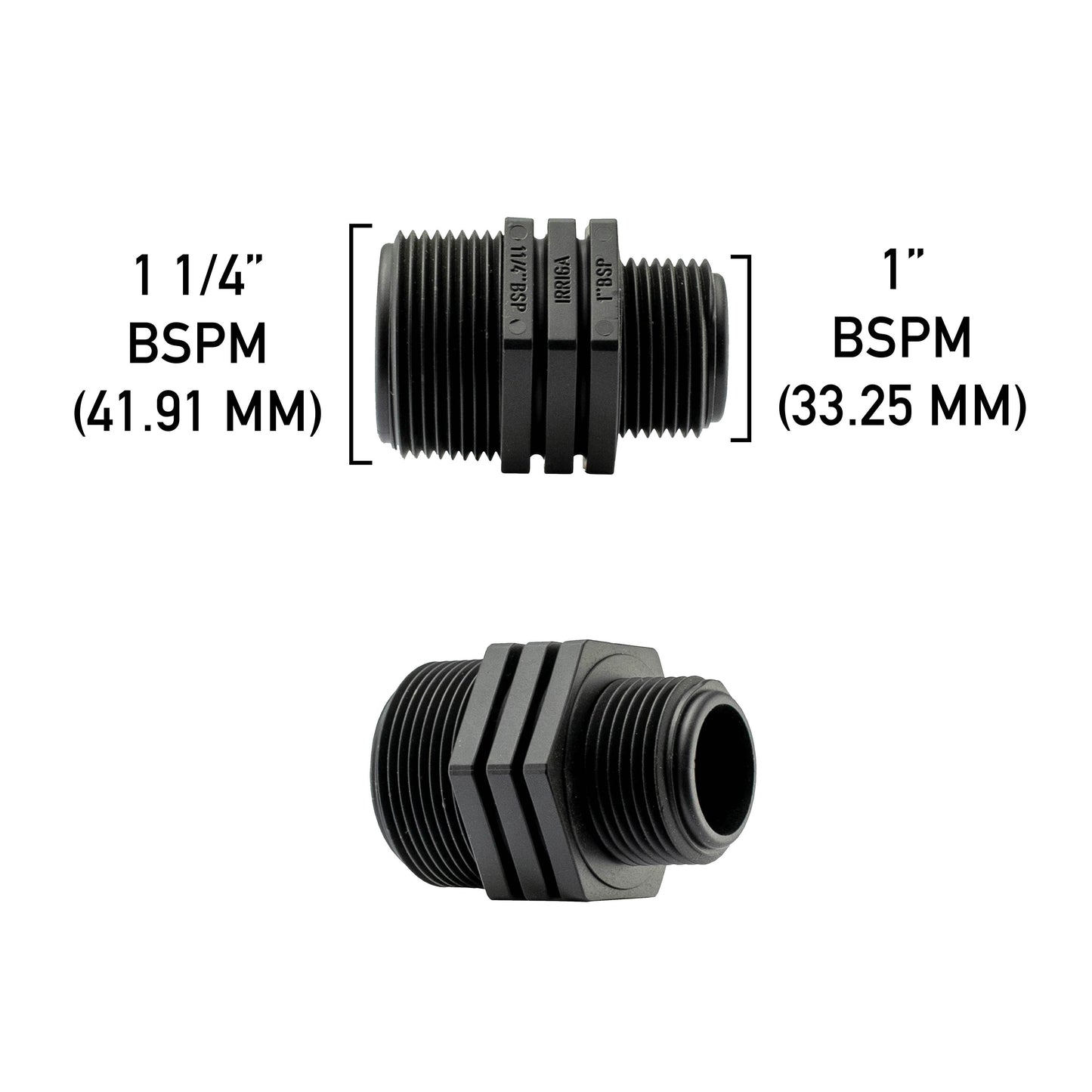 Reducing Nipple 1.25” BSP – 1” BSP Male