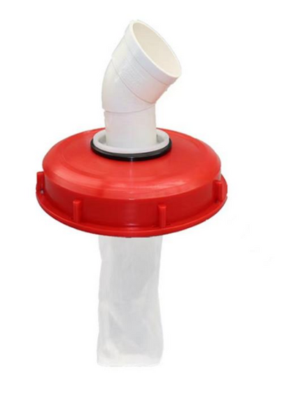 IBC Lid 225mm with 45 Degree Elbow and Filter