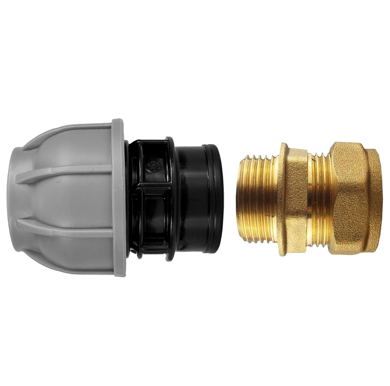 Brass Compression 15mm Straight with 25mm MDPE Straight