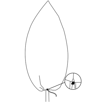 Protective Plant Cover, 50gsm Sack with Cord, Diameter: 80cm, Size: 1.25m × 2m