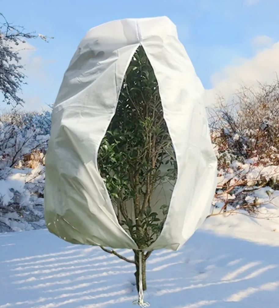 Protective Plant Cover, 50gsm Sack with Cord and Zipper, Diameter: 80cm, Size: 1.25m x 2 m