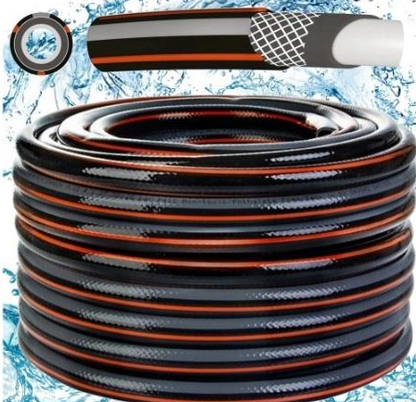 Garden Hose Pipe Black/Orange Carbon Plus with Hose Connectors