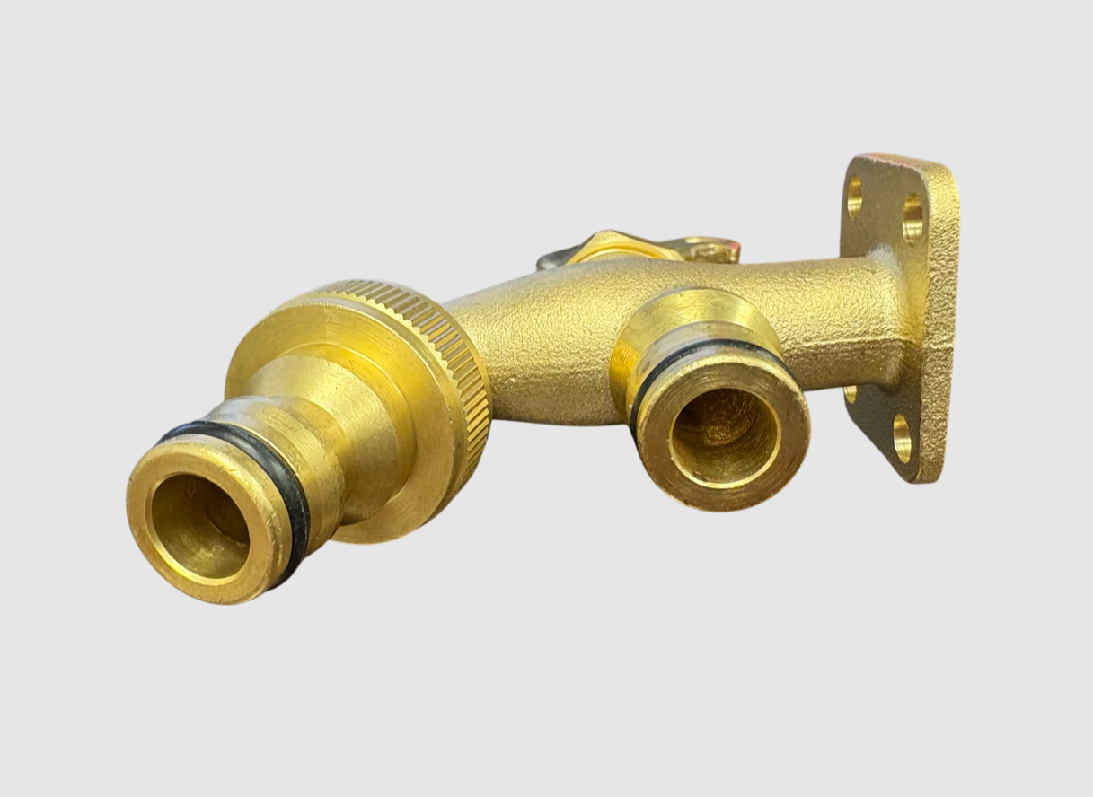 Brass Bib Tap with Quick Connect Inlet and Outlet, Rooster Design
