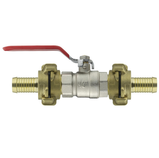 Metal Lever Valve 3/4" BSPF with Geka Type Claws 19mm Barb