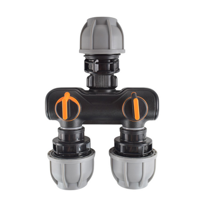 Two Way Splitter with 25mm MDPE Straight Inlet and Outlet