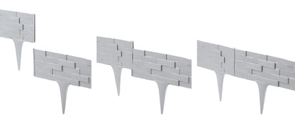 Lawn Edging, Plastic Palisade Slate Effect, 2.38m, Black