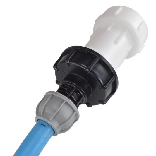 IBC Extender with 2” S60X6 Cap and 25mm MDPE Straight