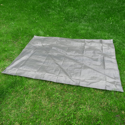 Grey S-Grade Tarpaulin with 10 x 6" Bungee Balls (Black) and 10 x Screw Type Tarp Clips