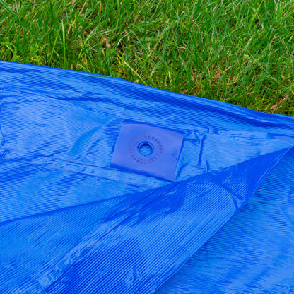 Tarpaulin LLDPE 100GSM Blue with 10 x Clip-On Eyelets Black