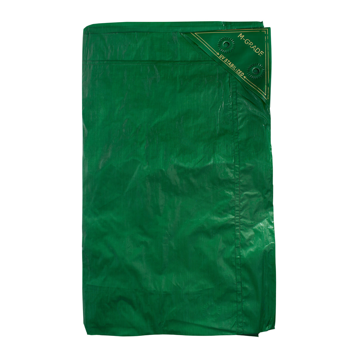 Tarpaulin LLDPE 100GSM Green with 10 x Clip-On Eyelets Black