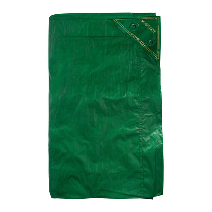Tarpaulin LLDPE 100GSM Green with 10 x Clip-On Eyelets Black