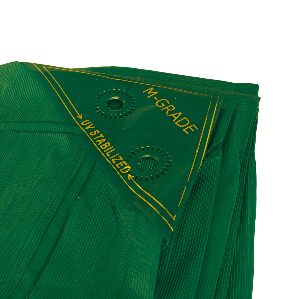 Tarpaulin LLDPE 100GSM Green with 10 x Clip-On Eyelets Black
