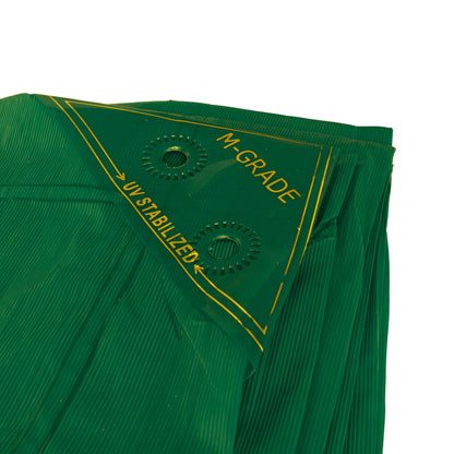 Tarpaulin LLDPE 100GSM Green with 10 x Clip-On Eyelets Black