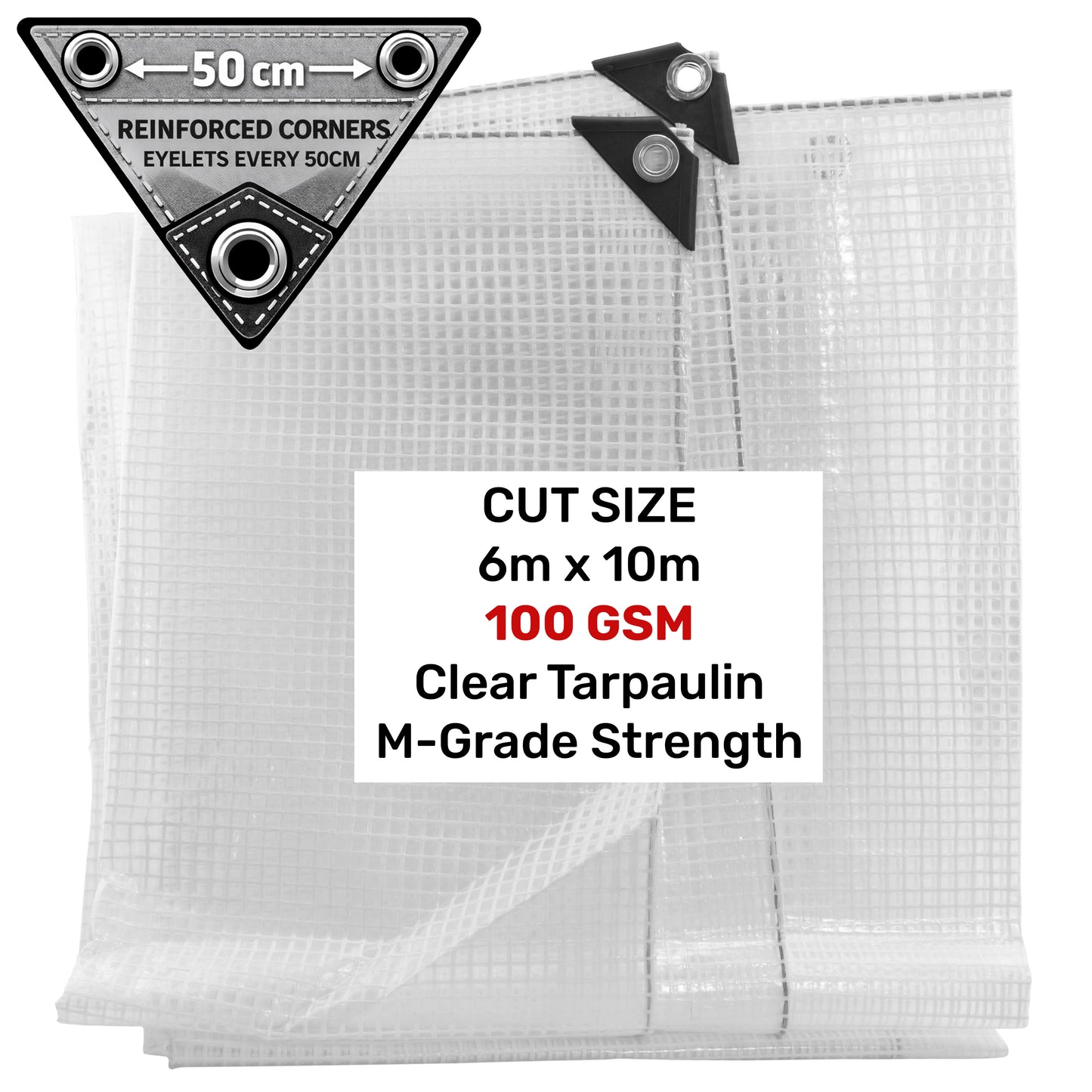 Clear M-Grade Tarpaulin 6m x 10m