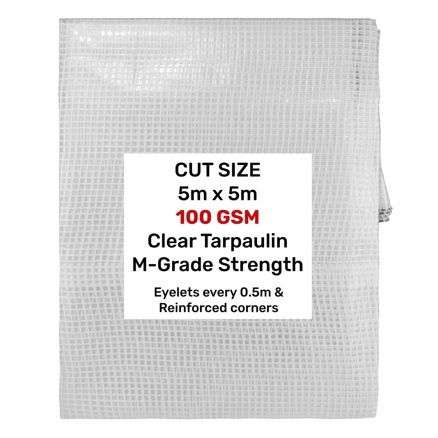 Clear M-Grade Tarpaulin 5m x 5m