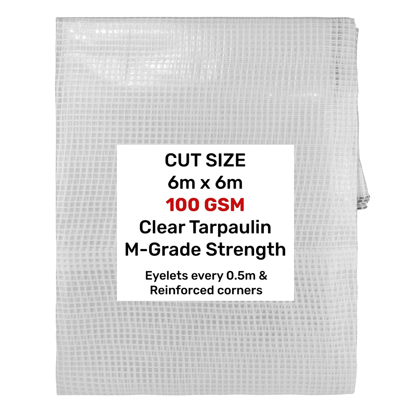 Clear M-Grade Tarpaulin 6m x 6m