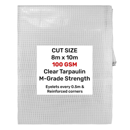 Clear M-Grade Tarpaulin 8m x 10m