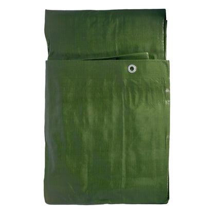 Green/Brown L-Grade Tarpaulin with 20 x 4" Bungee Balls (White)