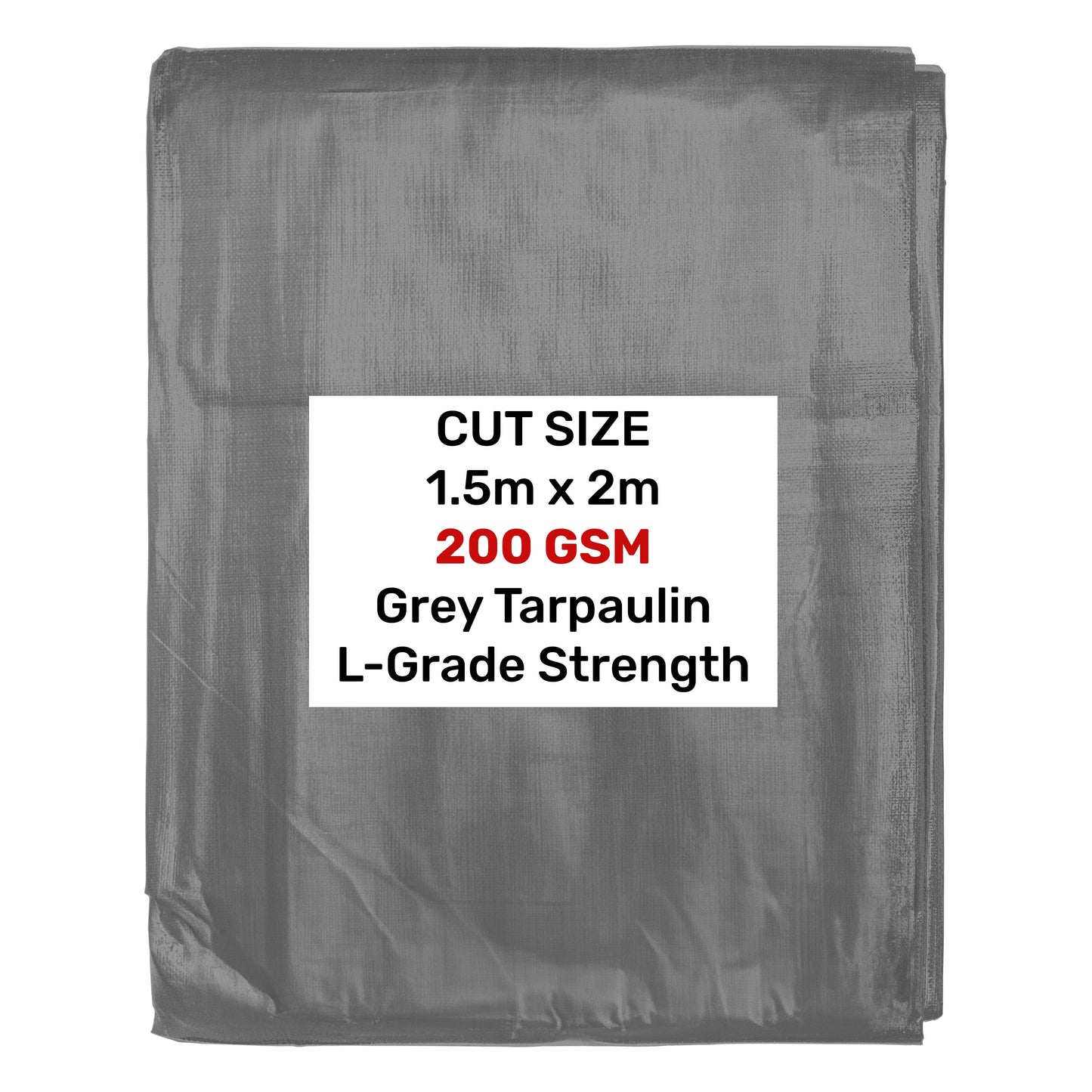 Grey L-Grade Tarpaulin 1.5m x 2m