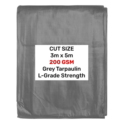 Grey L-Grade Tarpaulin 3m x 5m
