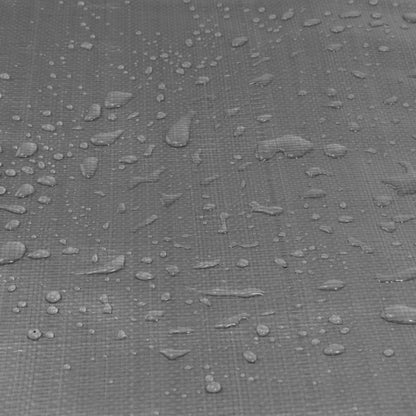 Tarpaulin 200GSM L-Grade Grey with 10 x Clip-On Eyelets Black