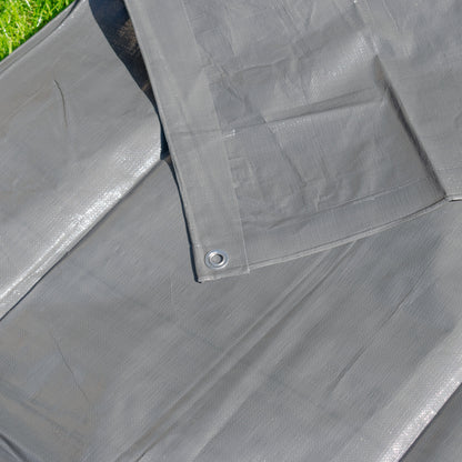 Grey L-Grade Tarpaulin with 10 Metres of 8mm Bungee Rope