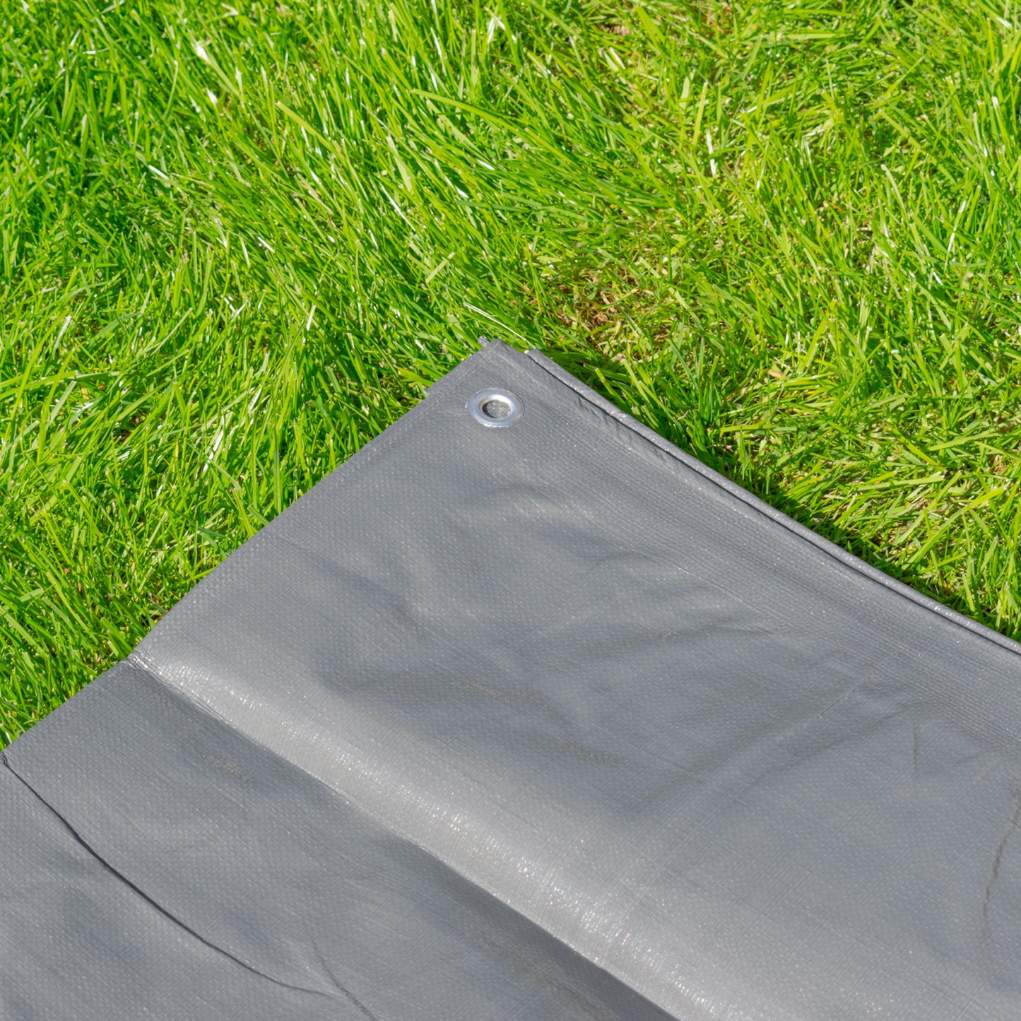 Grey L-Grade Tarpaulin with 10 Metres of 8mm Bungee Rope