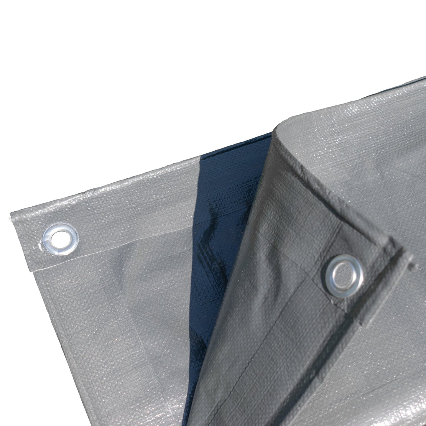 Grey L-Grade Tarpaulin with 10m of 6mm Bungee Rope and 10 x Screw Type Tarp Clips