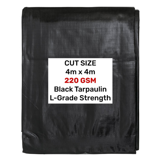 Black/Silver L-Grade Tarpaulin 4m x 4m