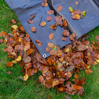 Black/Silver L-Grade Tarpaulin with 10m of 6mm Bungee Rope and 10 x Slide Type Tarp Clips