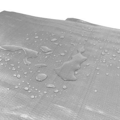 Silver XL-Grade Tarpaulin with 10 Metres of 6mm Bungee Rope