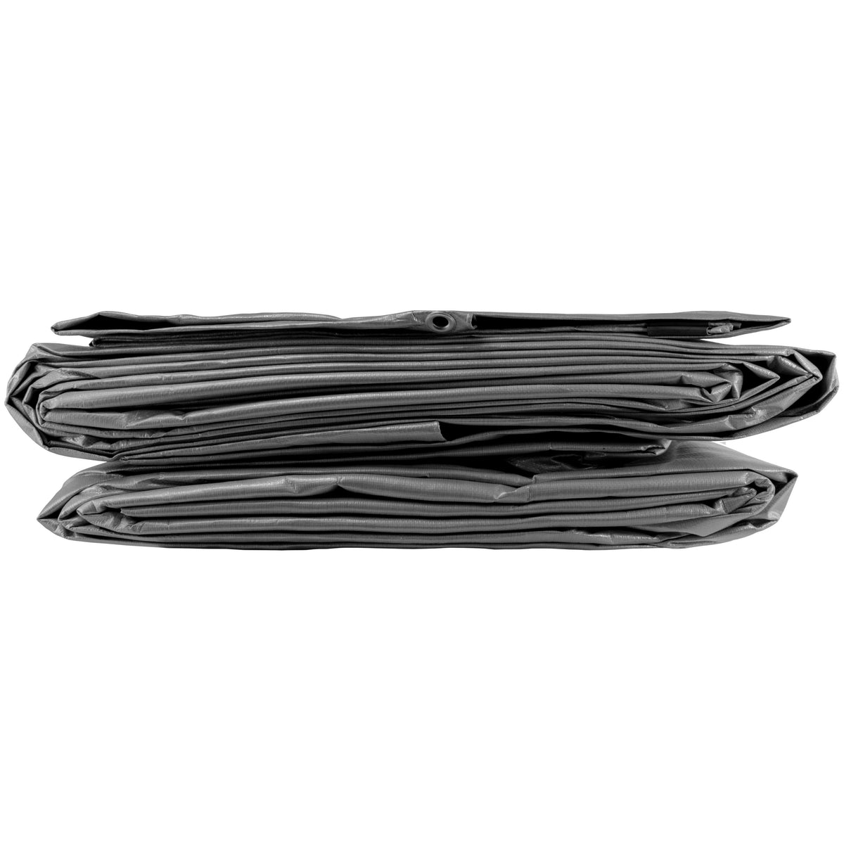 Tarpaulin 260GSM Silver/Black with 10 x Clip-On Eyelets Black