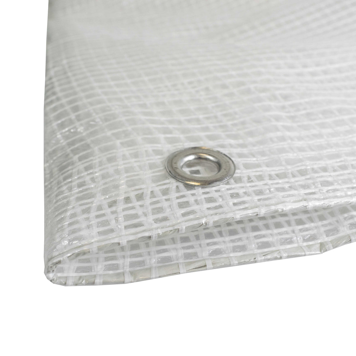 Tarpaulin 300GSM Clear with 10 x Clip-On Eyelets Black