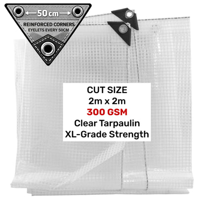 Clear XL-Grade Tarpaulin 2m x 2m