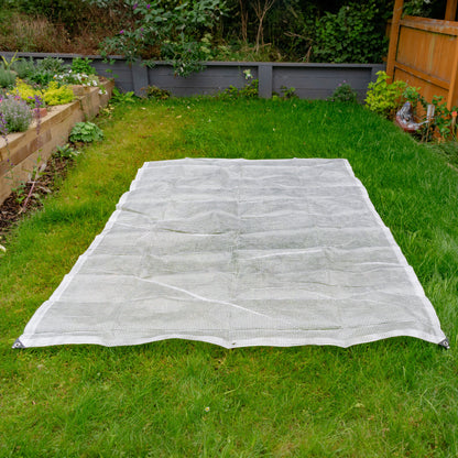 Clear XL-Grade Tarpaulin with 10 x 6" Bungee Balls (Black) and 10 x Screw Type Tarp Clips