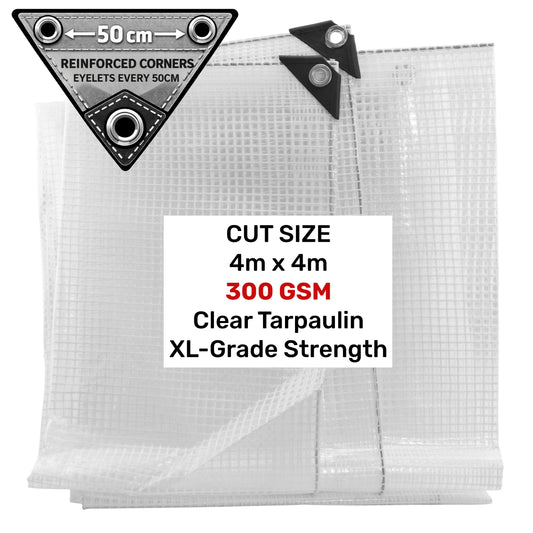 Clear XL-Grade Tarpaulin 4m x 4m