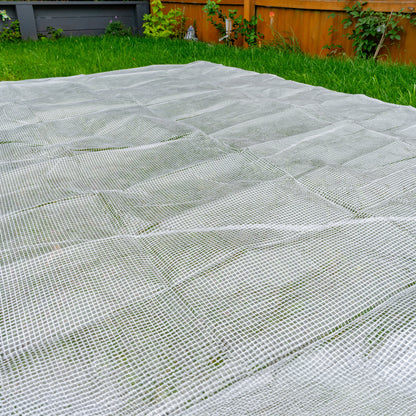 Clear XL-Grade Tarpaulin with 10 x 6" Bungee Balls (Black) and 10 x Screw Type Tarp Clips