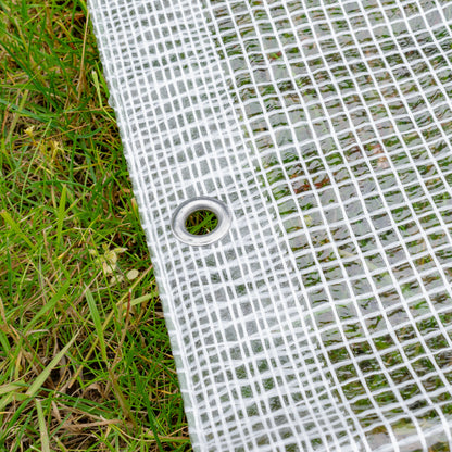 Tarpaulin 300GSM Clear with 10 x Clip-On Eyelets Black