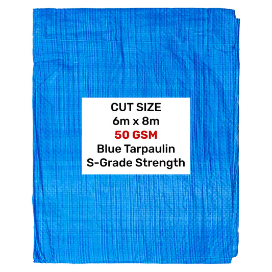 Blue S-Grade Tarpaulin 6m x 8m