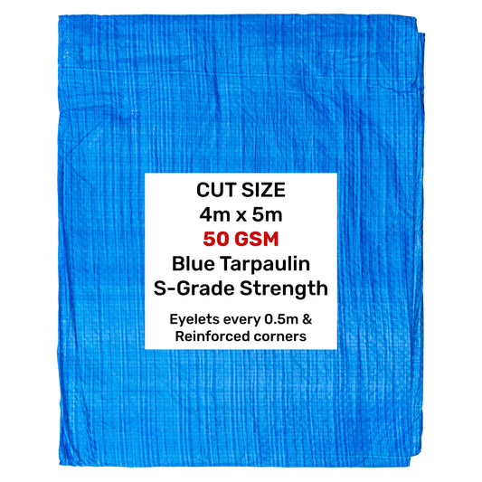 Blue S-Grade Tarpaulin 4m x 5m