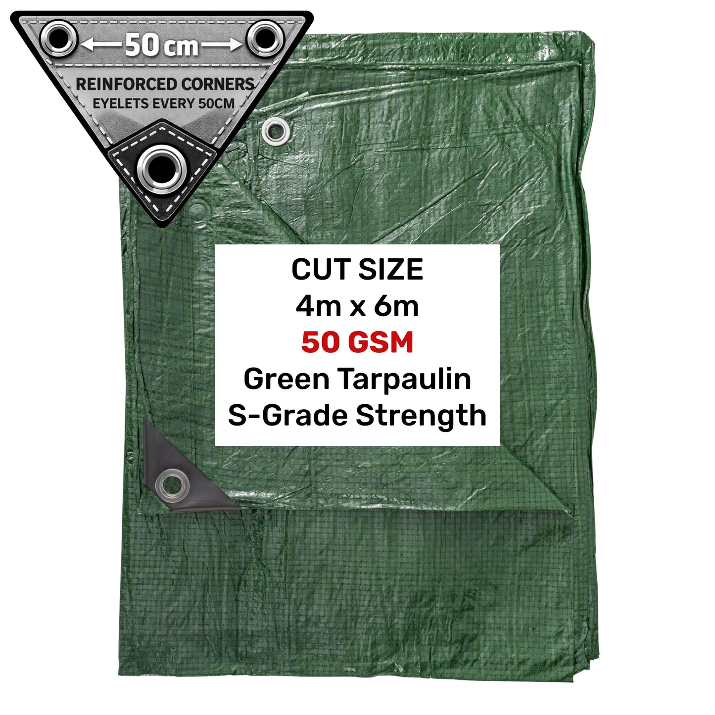Green S-Grade Tarpaulin 4m x 6m
