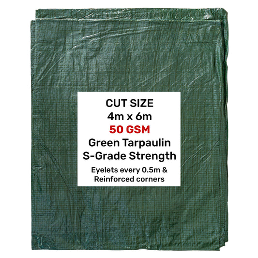 Green S-Grade Tarpaulin 4m x 6m