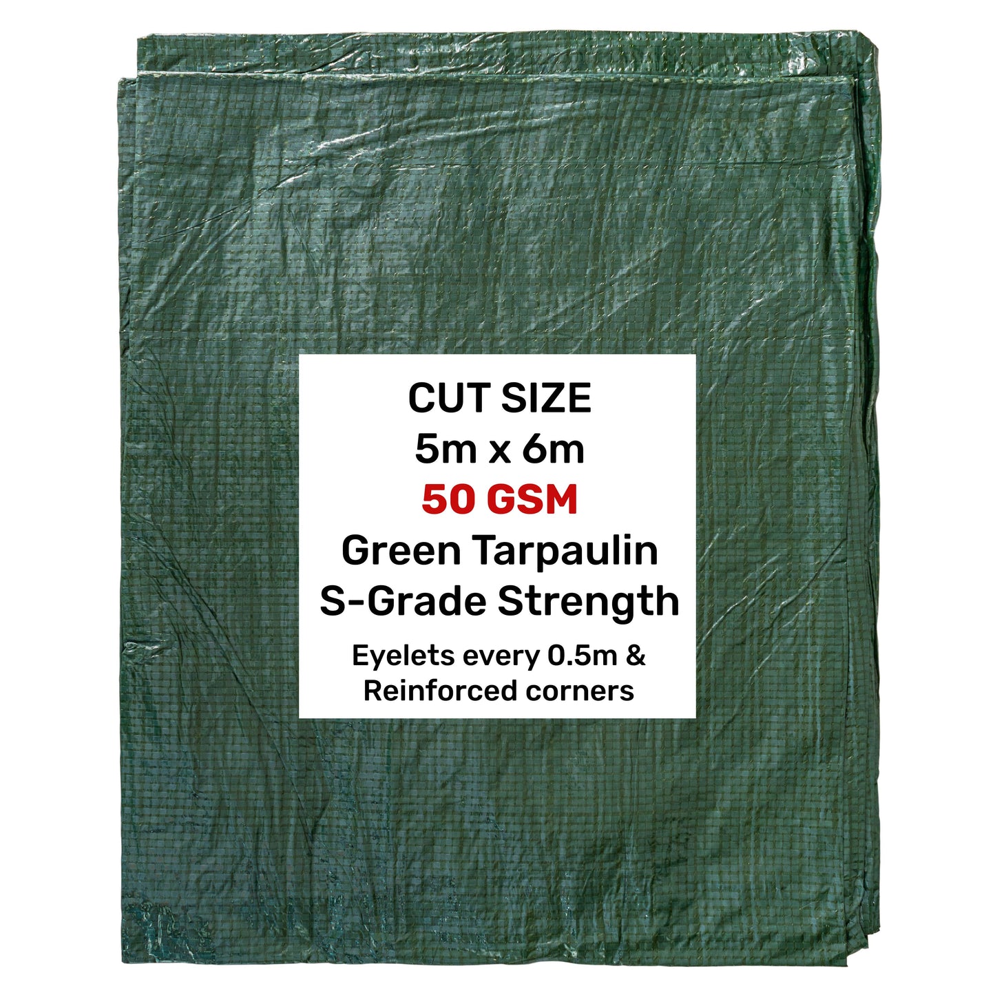 Green S-Grade Tarpaulin 5m x 6m