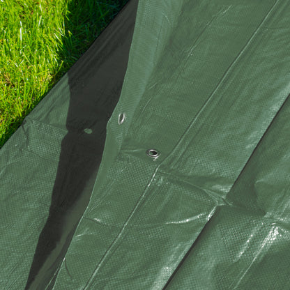 Tarpaulin 90GSM Green with 10 x Clip-On Eyelets Black